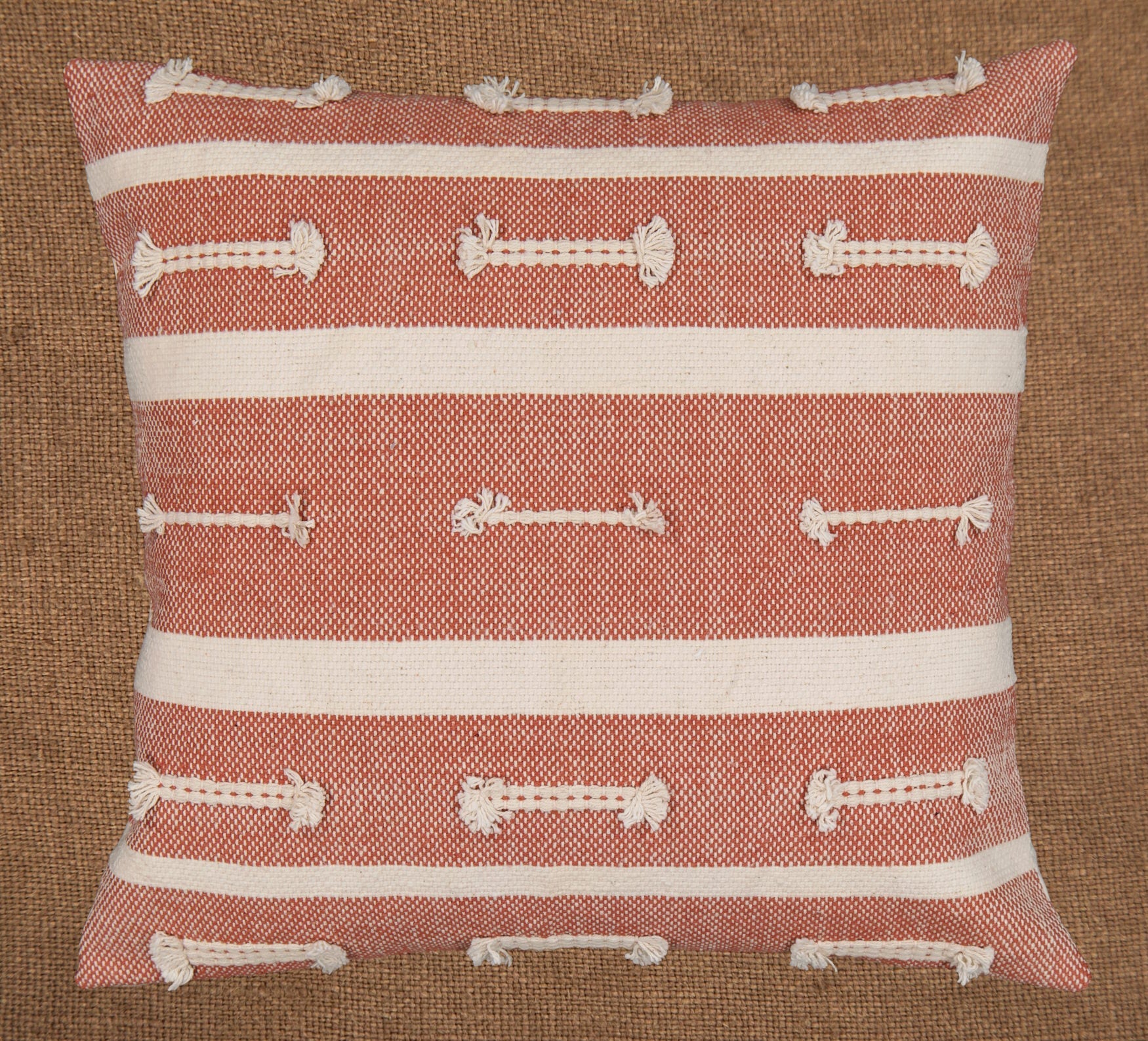 Hand woven scatter cushion cover 60 x 60cm - Boho Pattern Natural on various colours