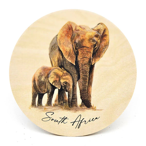 South African Wildlife Wooden Coasters