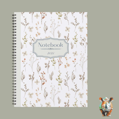 Cream Watercolour Floral Notebook 2025 (A5)
