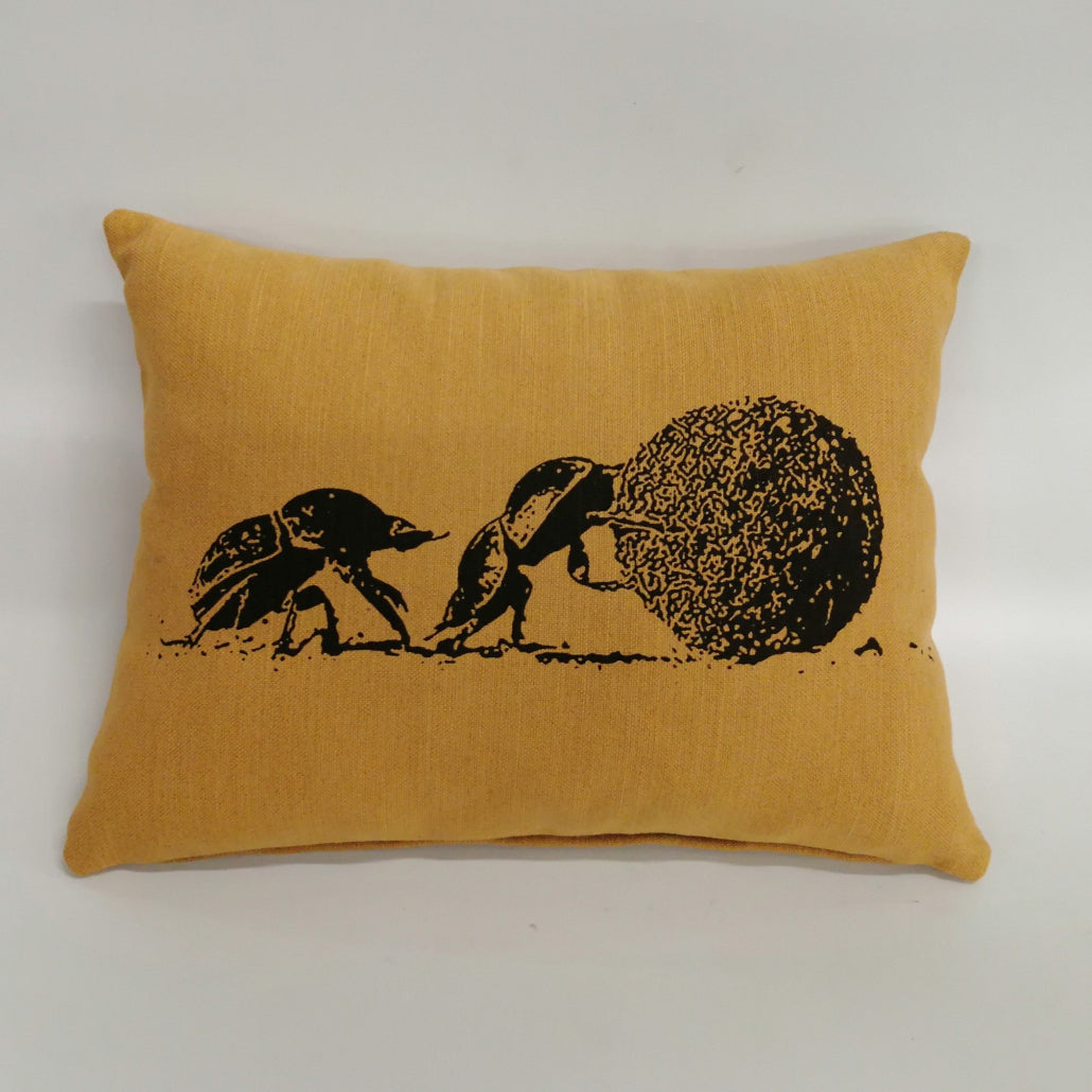 Dung Beetle Scatter Cushion Cover – Bold & Quirky Charm