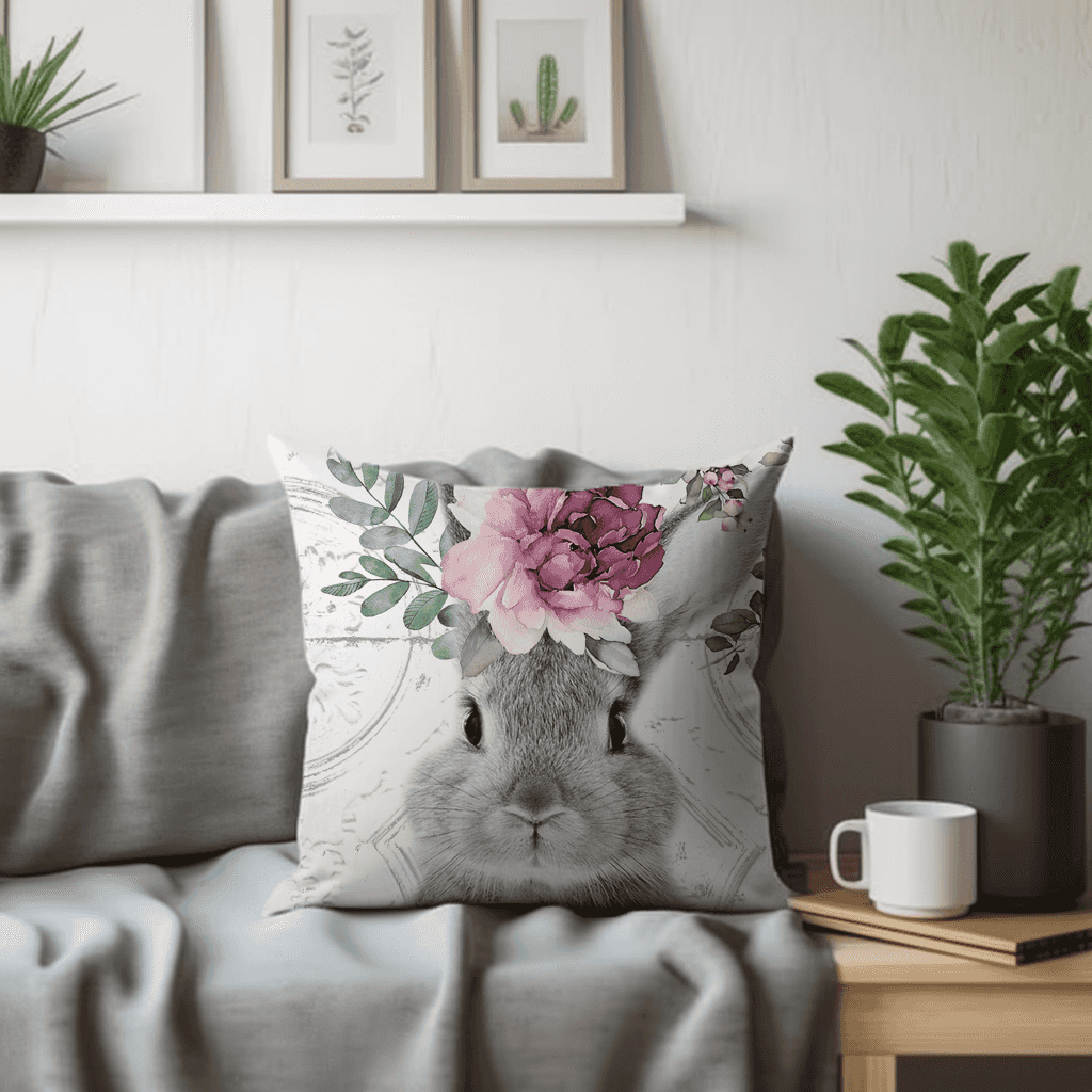 Grey Bunny Scatter Cushion COVER