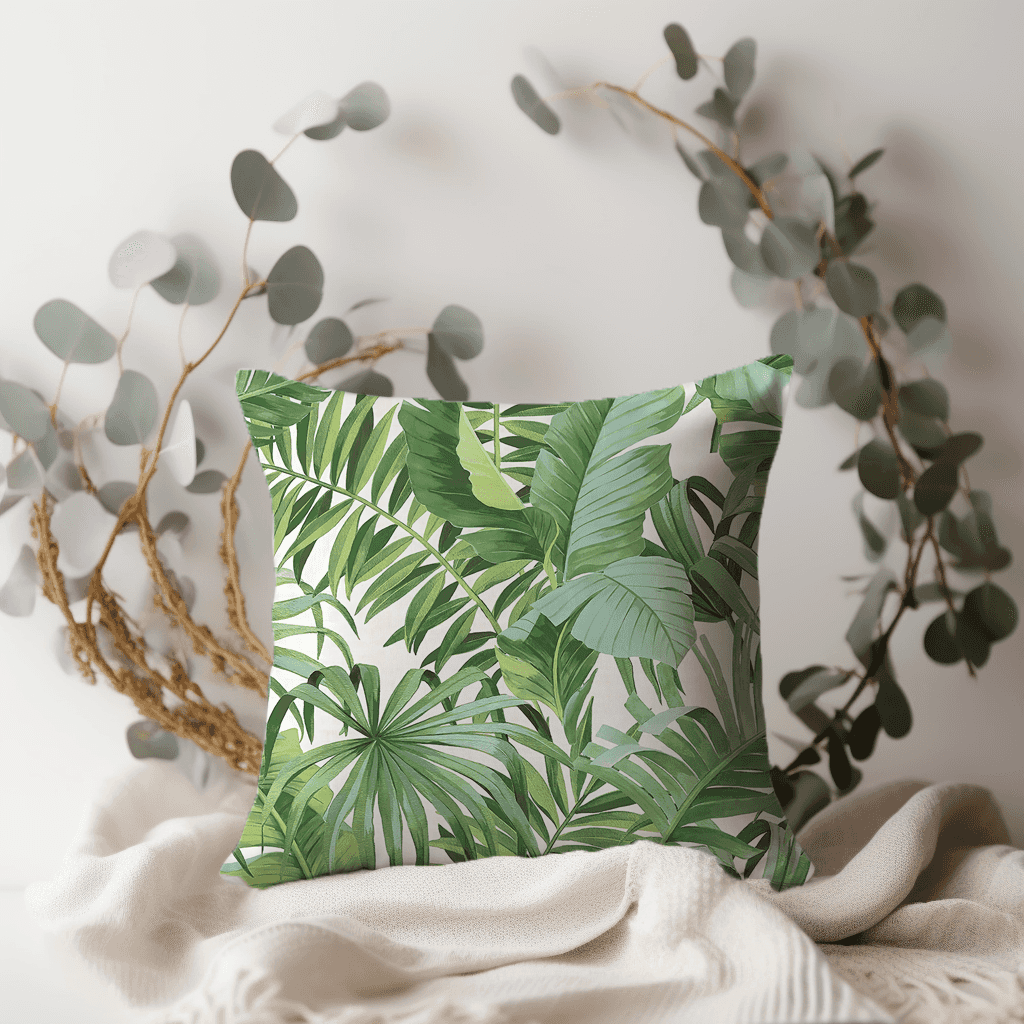 Tropical Leaves Scatter Cushion COVER