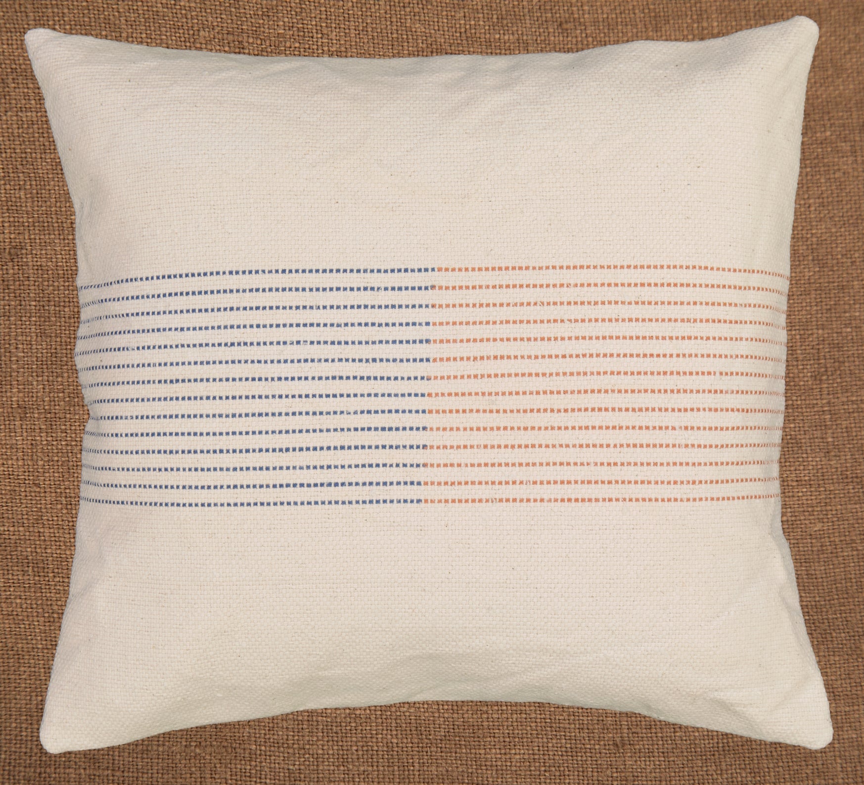 Hand woven scatter cushion cover  60 x 60cm - Mixed colour stripes