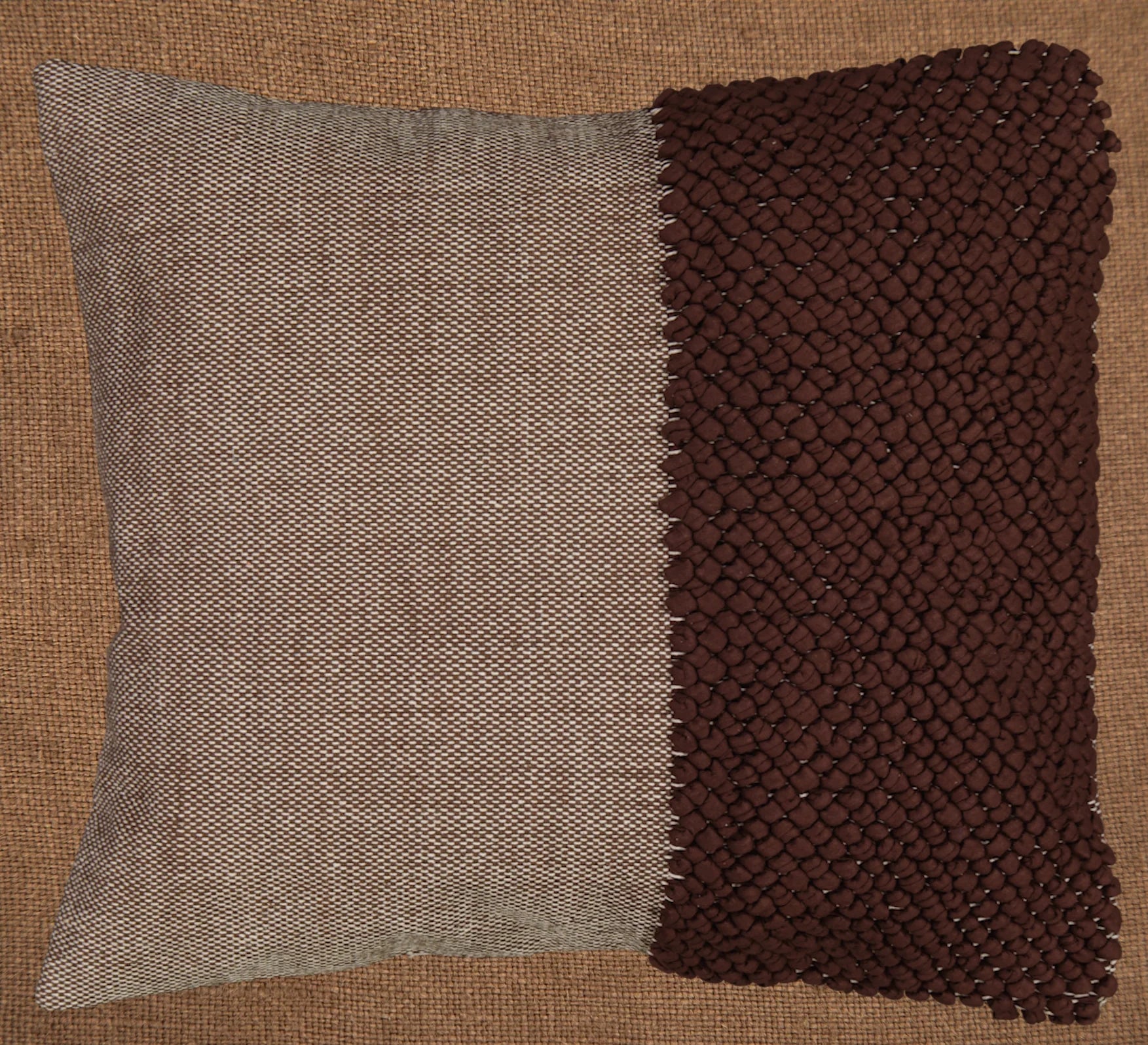 Hand woven scatter cushion cover  60 x 60cm - Offset bobbles Natural