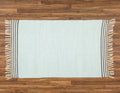 Plush Rug Option 3 Duck Egg with Charcoal Stripes