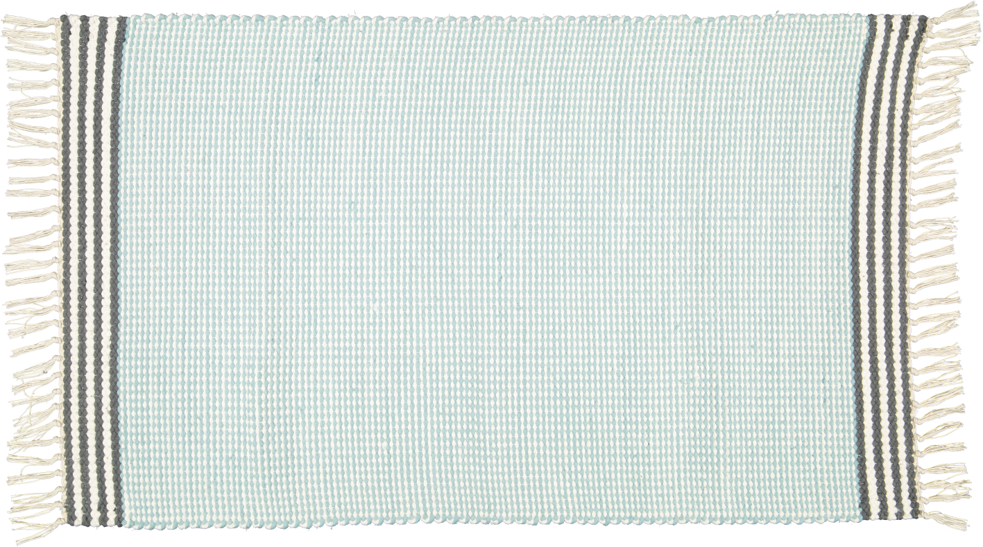 Plush Rug Option 3 Duck Egg with Charcoal Stripes