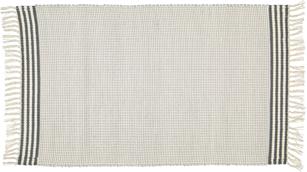 Plush Rug Option 3 Grey and Natural with Charcoal Stripes