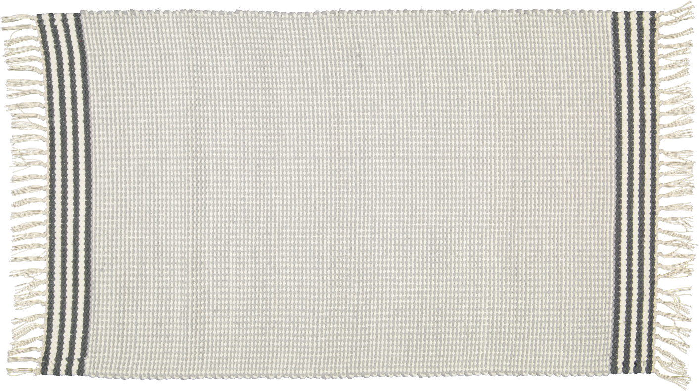 Plush Rug Option 3 Grey and Natural with Charcoal Stripes
