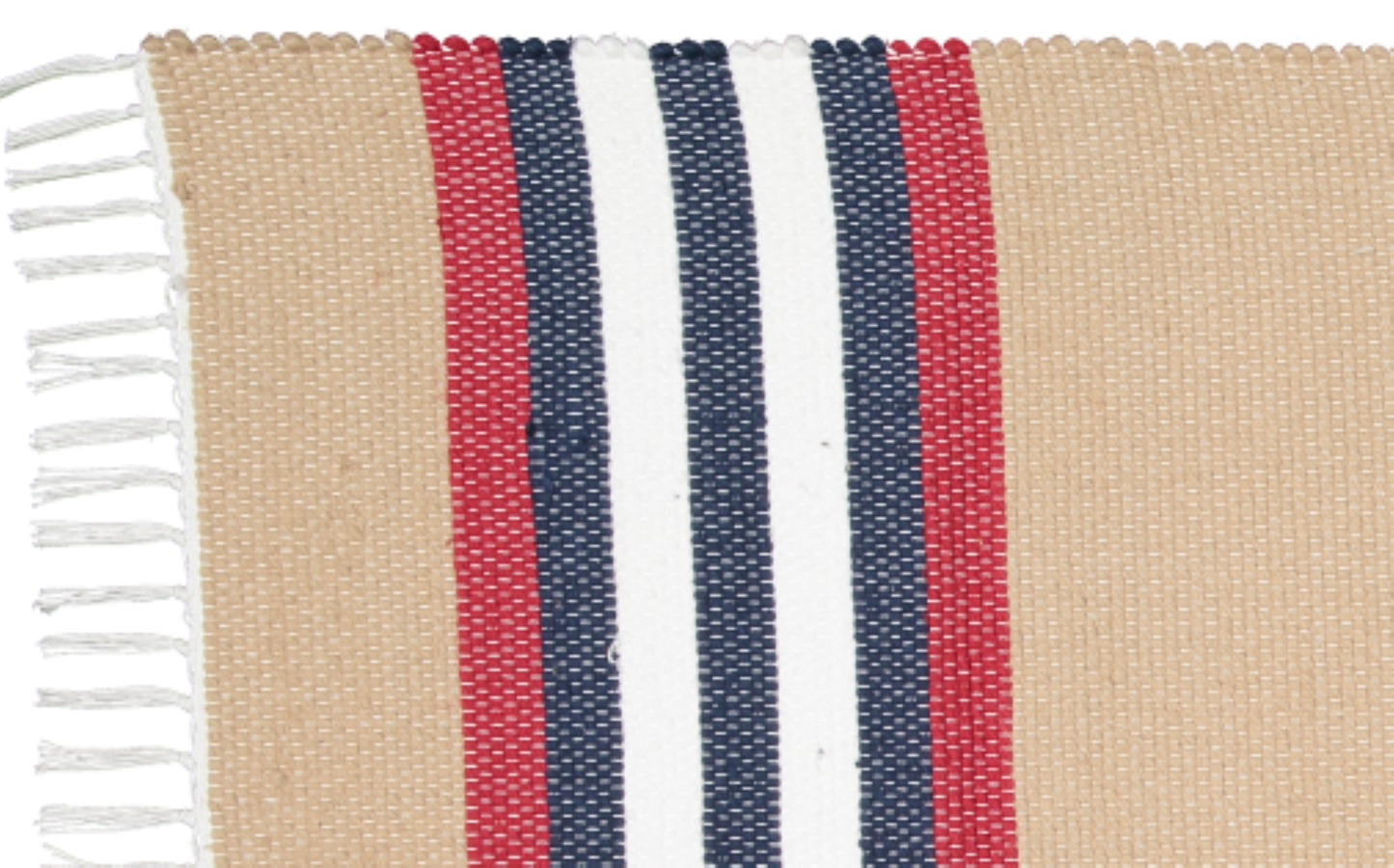 Cotton Dhurrie Dark Stone with Red stripes