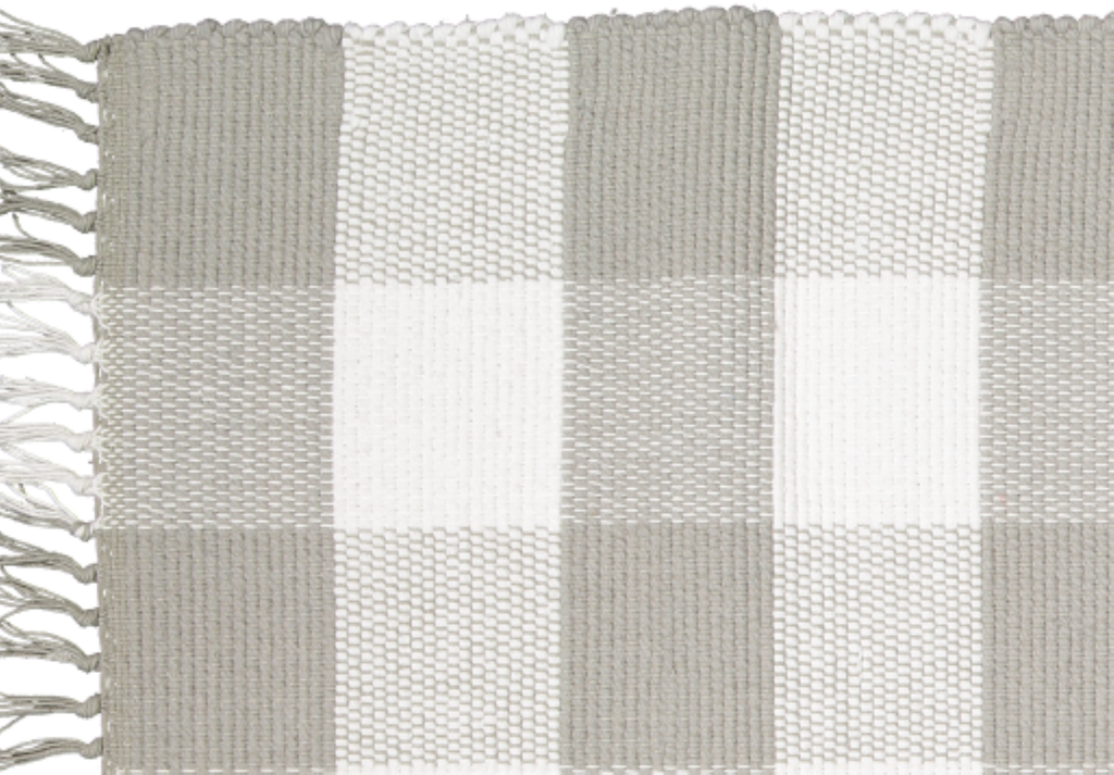 Dhurrie Tabby Grey and White Checks