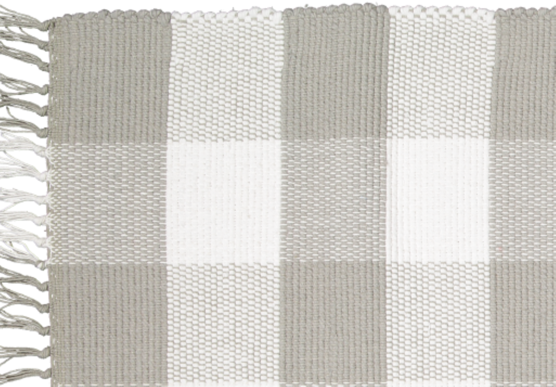 Dhurrie Tabby Grey and White Checks