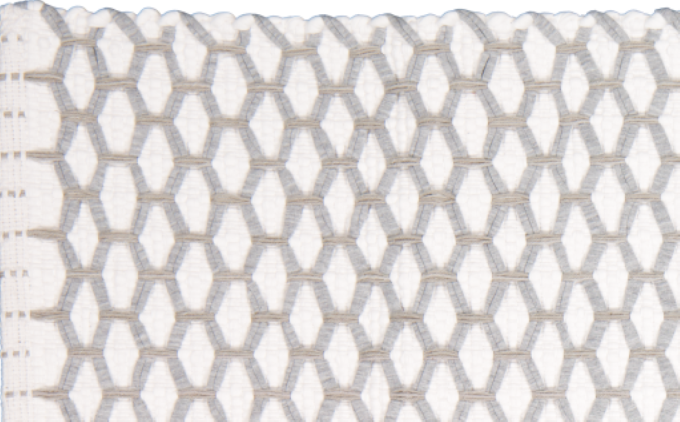 Bathmat Lattice Weave White with a Navy or a Grey "Lattice"