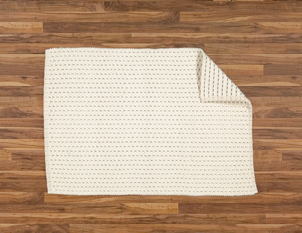 Fancy Twill Rug, Natural with Charcoal Pinstripe