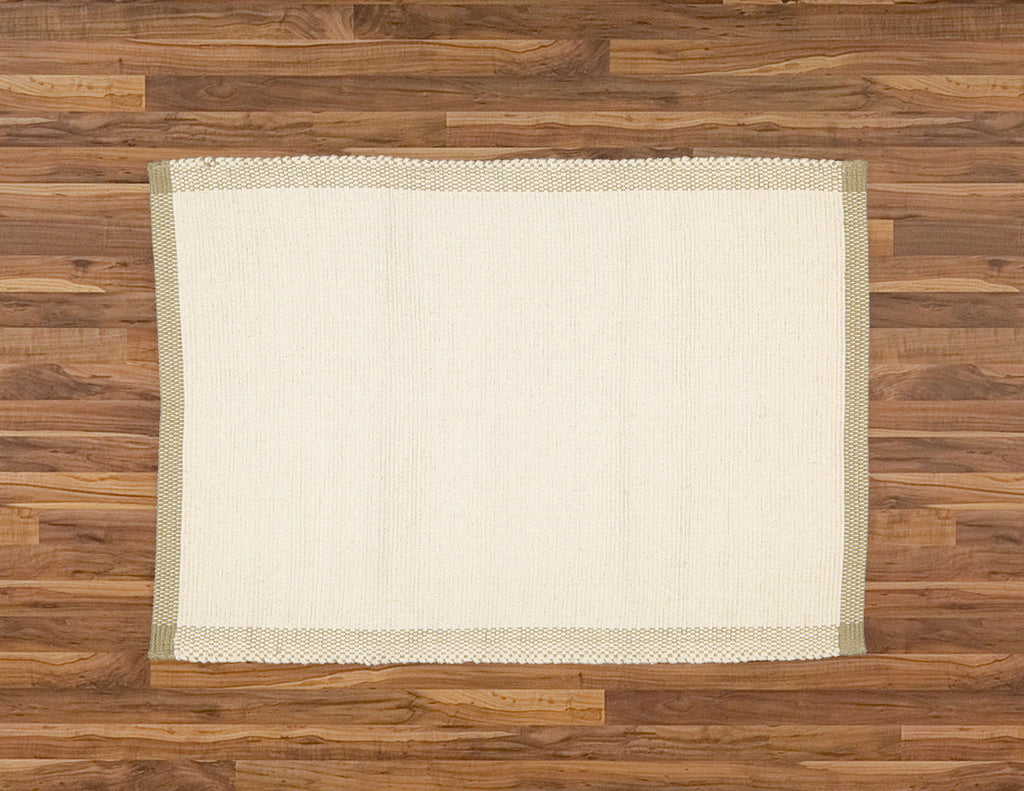 Bathmat Pebble Weave, Natural with a Jute Border