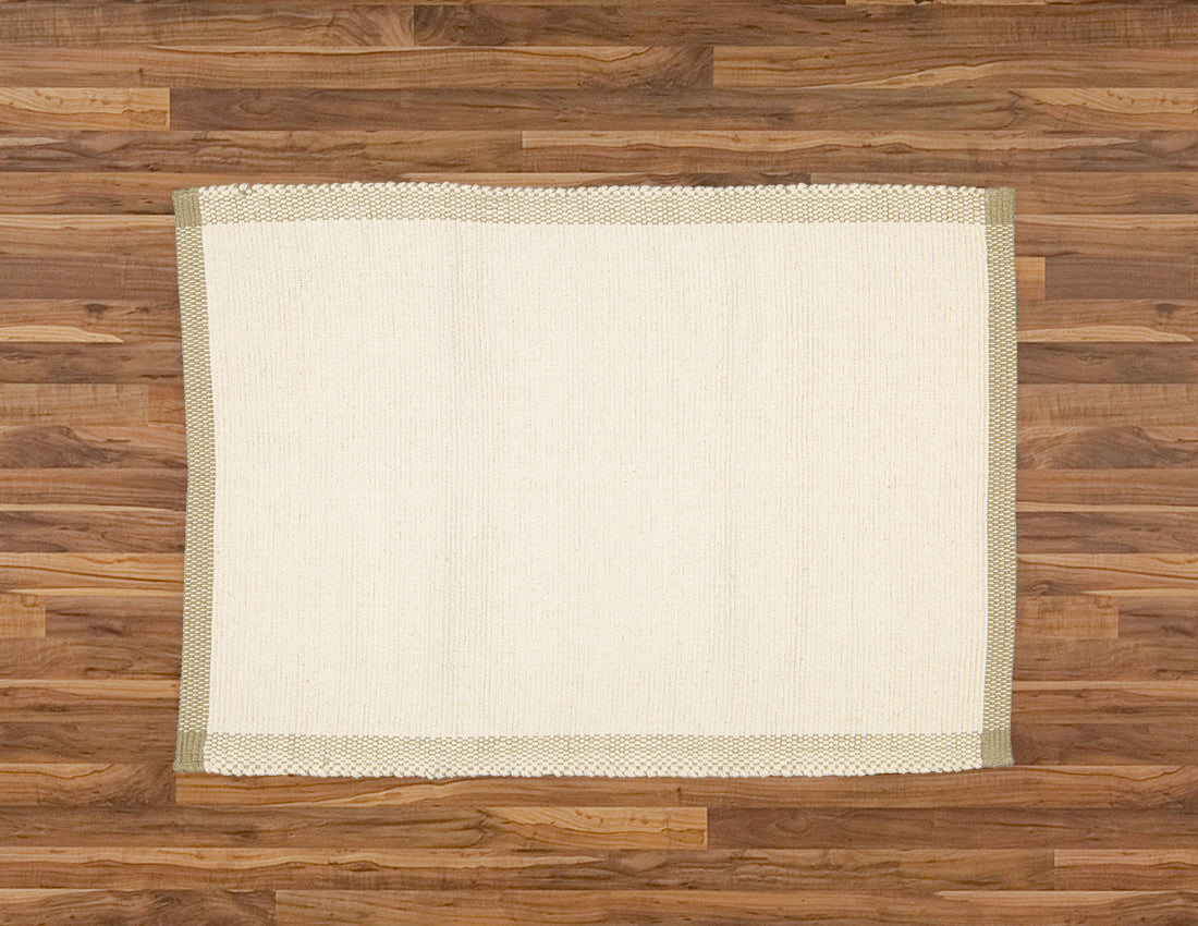 Bathmat Pebble Weave, Natural with a Jute Border