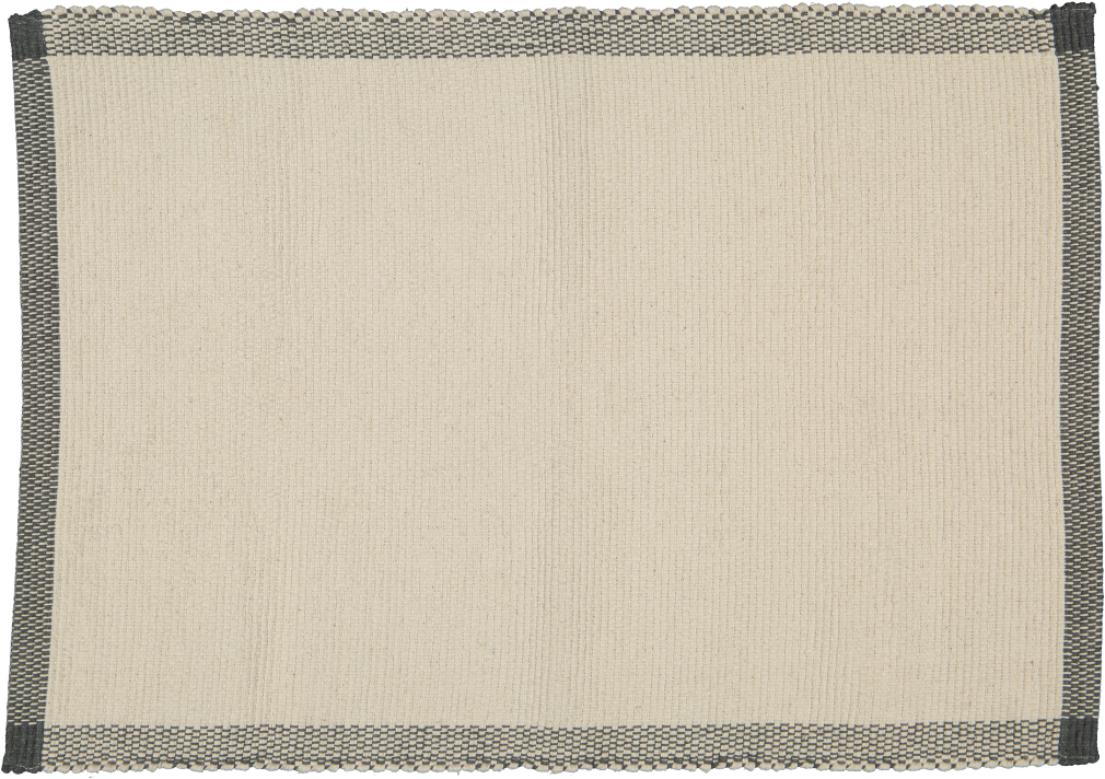 Bathmat Pebble Weave, Natural with a Charcoal Border