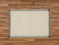 Bathmat Pebble Weave, Natural with a Charcoal Border