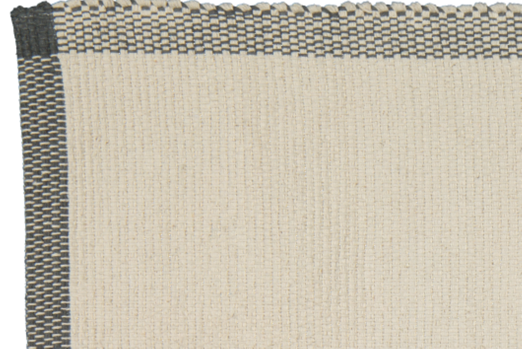 Bathmat Pebble Weave, Natural with a Charcoal Border