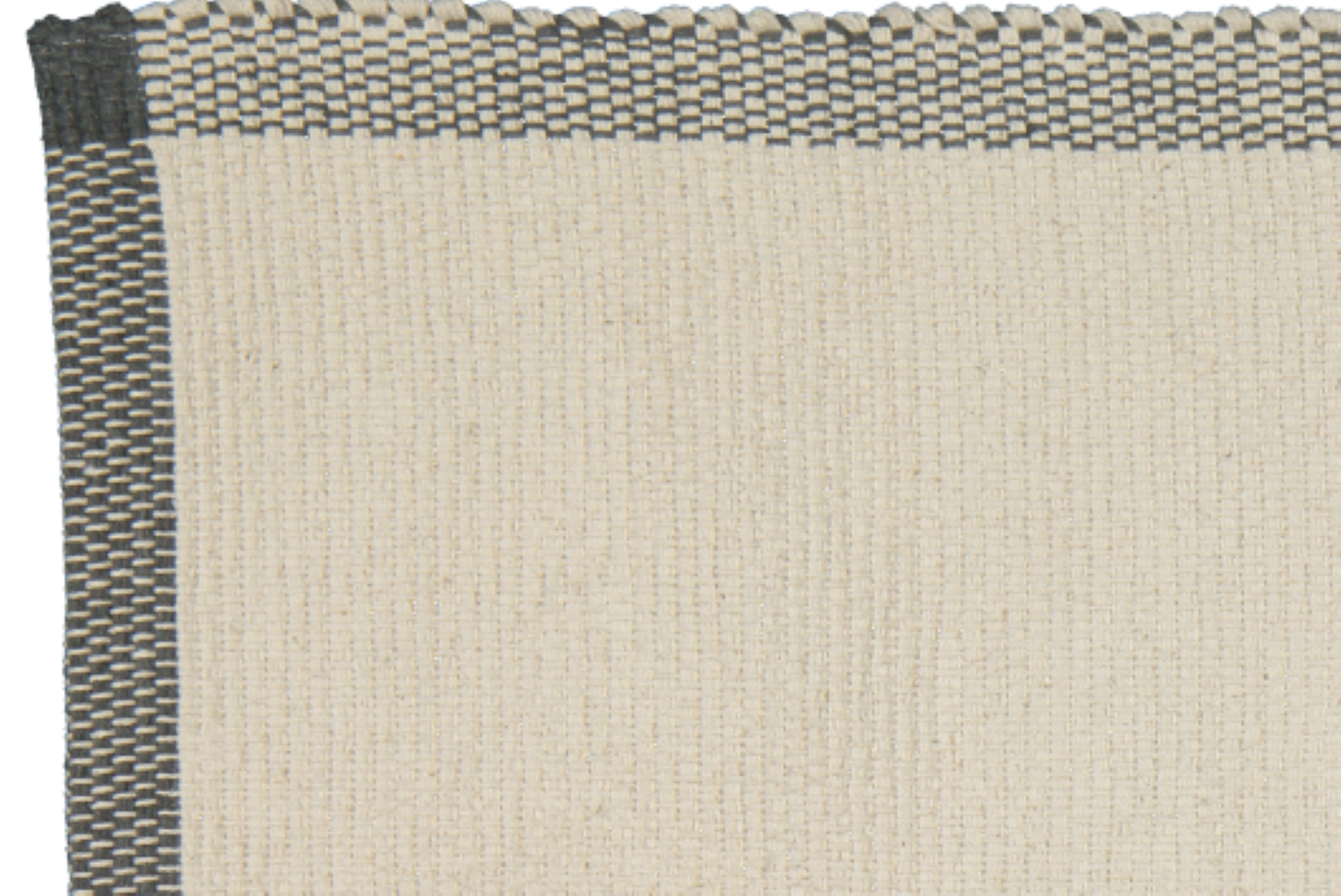 Bathmat Pebble Weave, Natural with a Charcoal Border