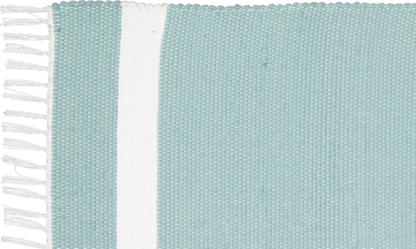 Cotton Dhurrie Tabby in Duck Egg with White Band