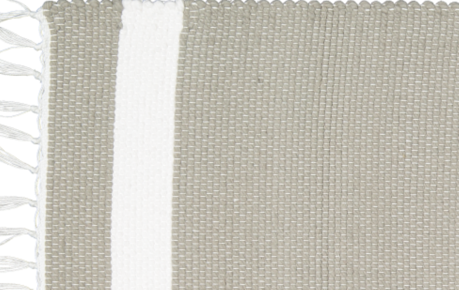 Cotton Dhurrie Tabby in Grey with White Band