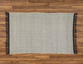 Cotton Dhurrie Natural Diamond Pattern on a Black Warp