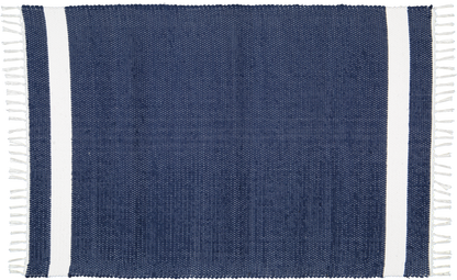 Cotton Dhurrie Tabby in Navy with White Band