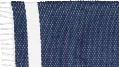 Cotton Dhurrie Tabby in Navy with White Band