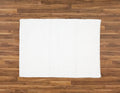 Fancy Twill White Rug with a Blue Pinstripe