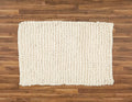 Chunky Knit Bathmat Dhurrie, Natural.