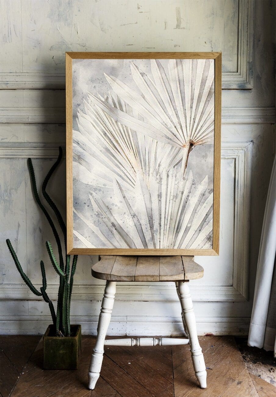 Watercolor Fan leaf posters (3-Options)