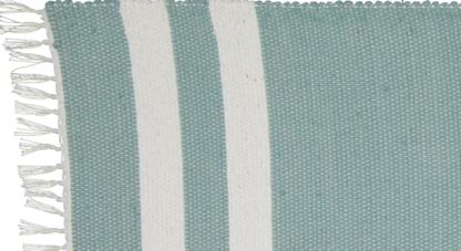 Cotton Dhurrie Duck Egg with 2 White Stripes
