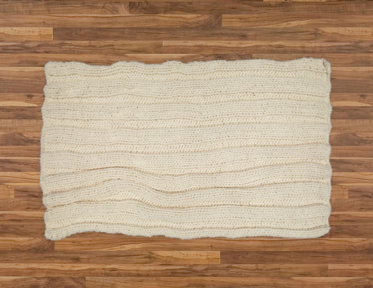 Hand Knitted Cotton Throw - Natural