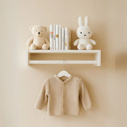 White Baby Nursery Wood Display Shelf