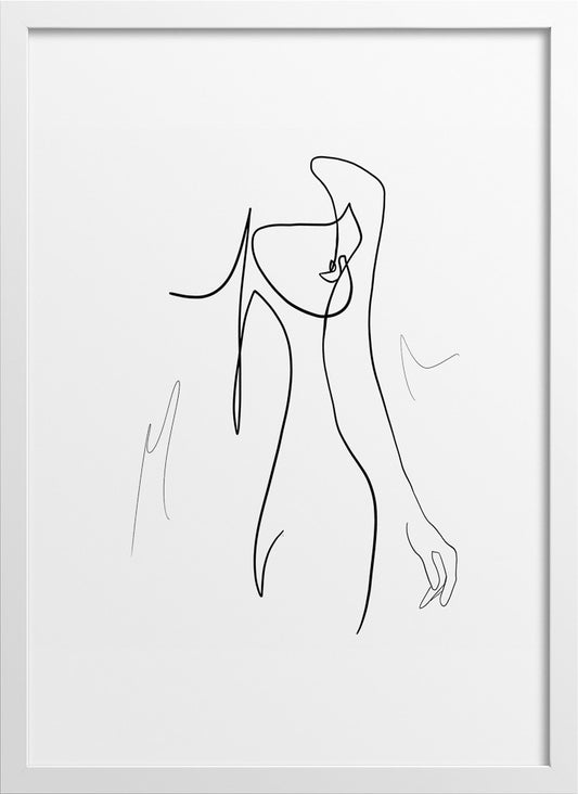 Illustration line drawing woman body figure | N06