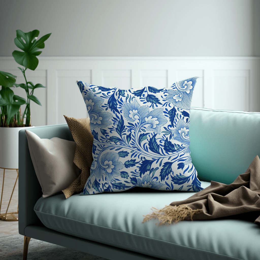 Blue Pattern Scatter Cushion COVER