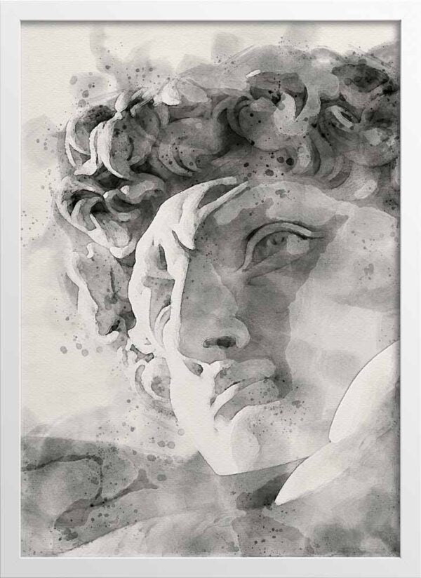 Watercolor David figure statue head Poster Series