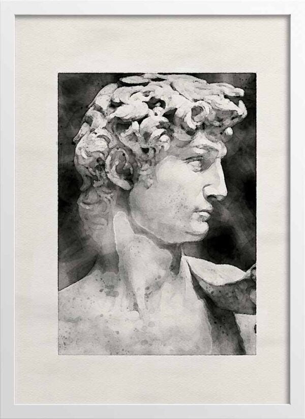 Watercolor David figure statue head Poster Series