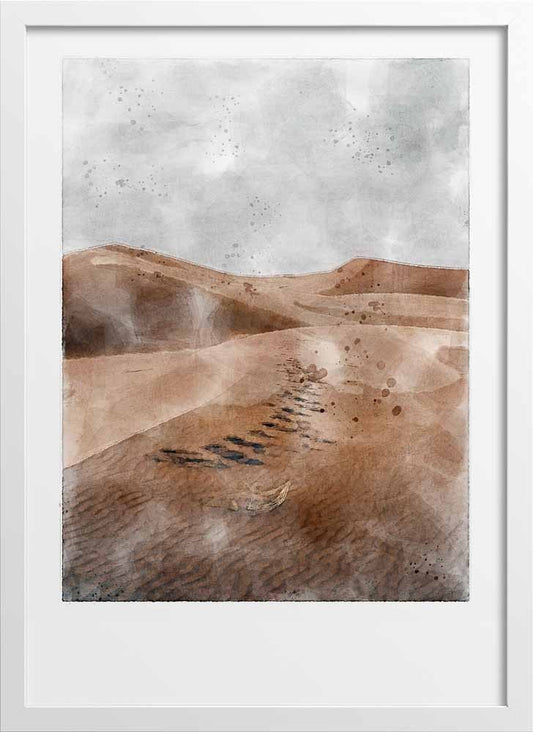 Watercolor painting Desert dune sands poster |  N01