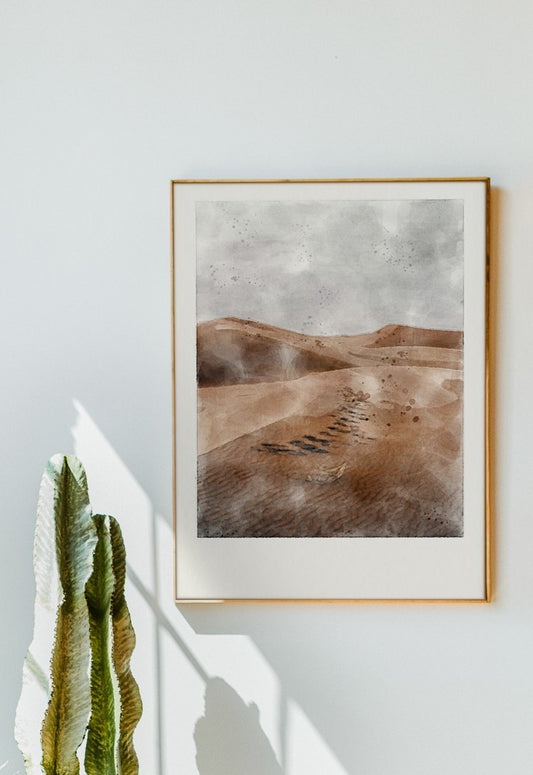 Watercolor painting Desert dune sands poster |  N01
