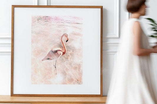Pink Flamingo Poster |  N01 (Watercolor Painting)