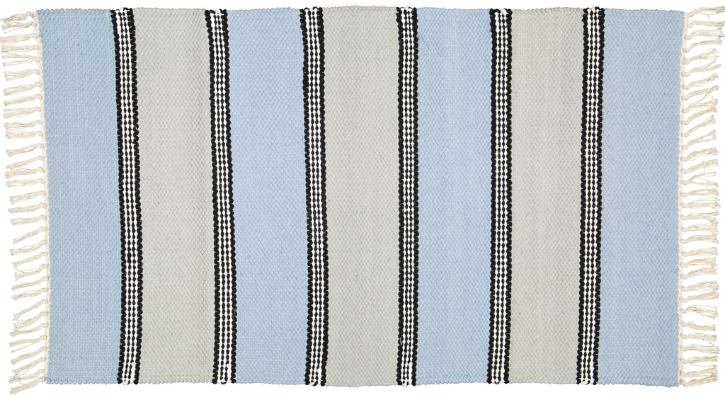 Plush Rug Option 2 HK Blue and Grey with Black Stripes