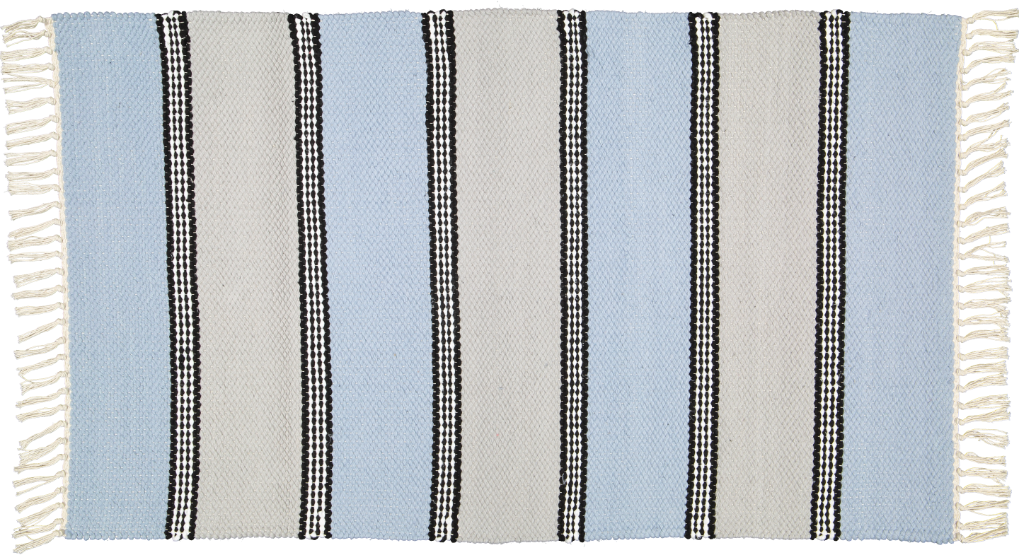 Plush Rug Option 2 HK Blue and Grey with Black Stripes