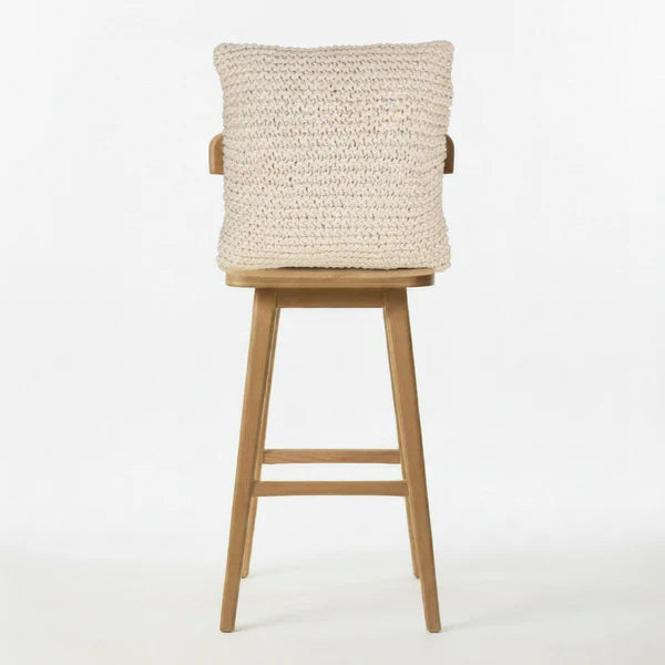 Hand knitted scatter cushion cover  60 x 60cm - Natural knitted cover