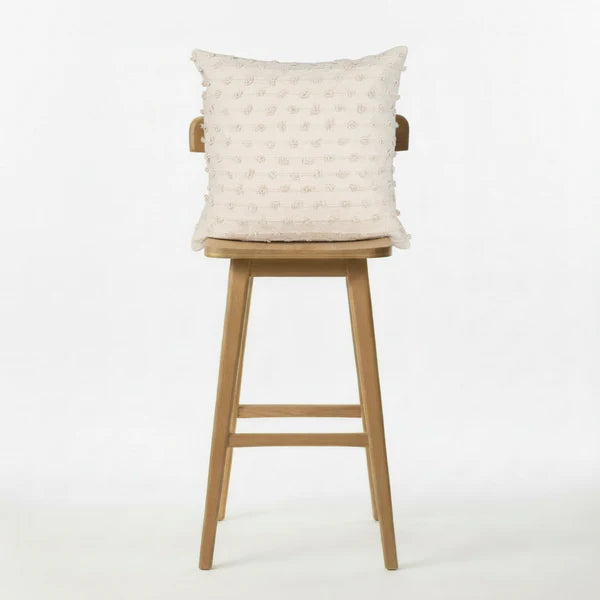 Hand woven scatter cushion cover  60 x 60cm - Natural bobbles