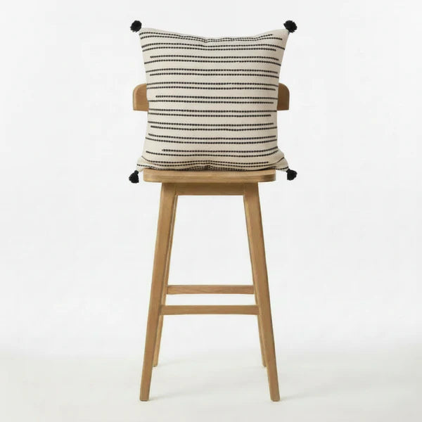 Hand woven scatter cushion cover  60 x 60cm - Stripey with tassels