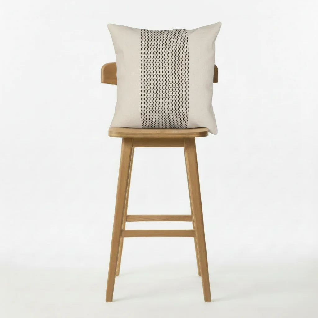 Hand woven scatter cushion cover  60 x 60cm - Central Zen pattern on Natural, various colours