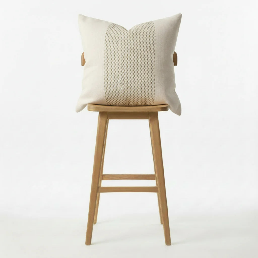 Hand woven scatter cushion cover  60 x 60cm - Central Zen pattern on Natural, various colours