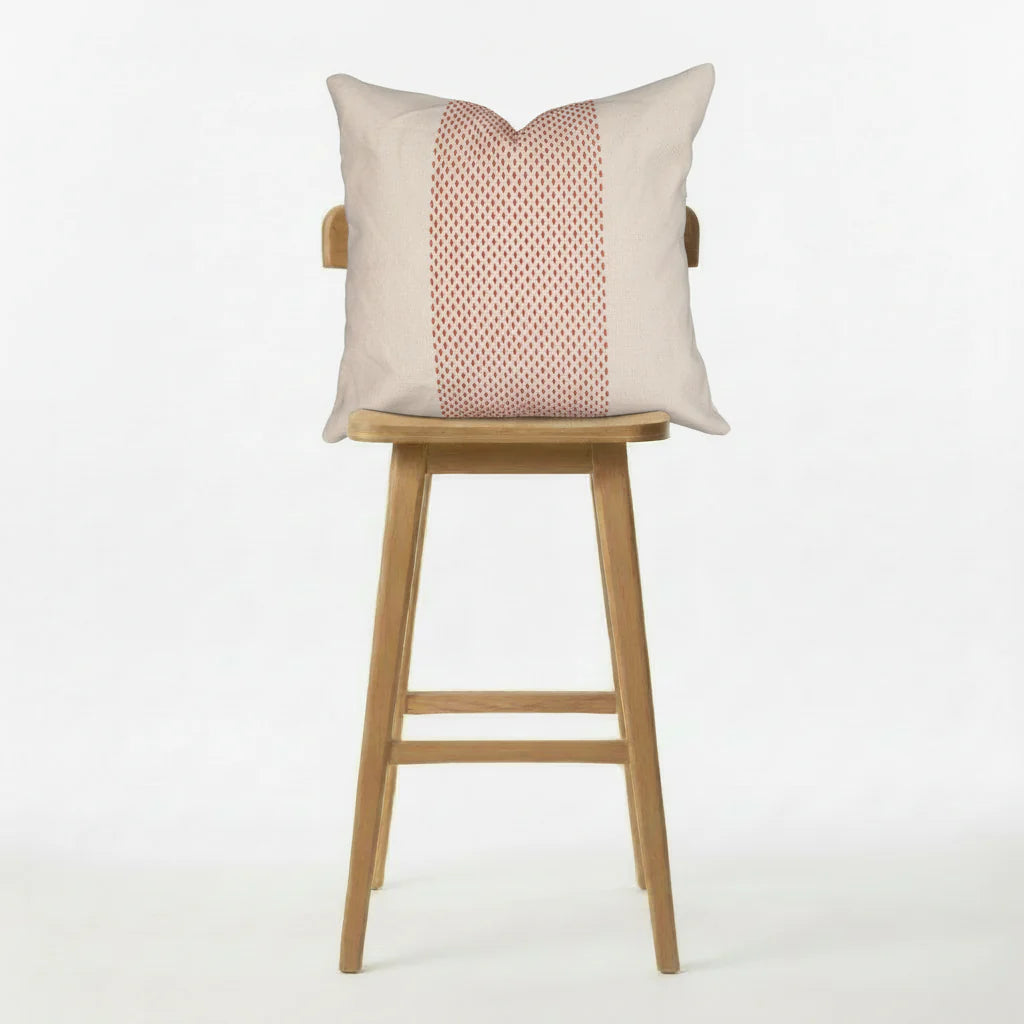 Hand woven scatter cushion cover  60 x 60cm - Central Zen pattern on Natural, various colours