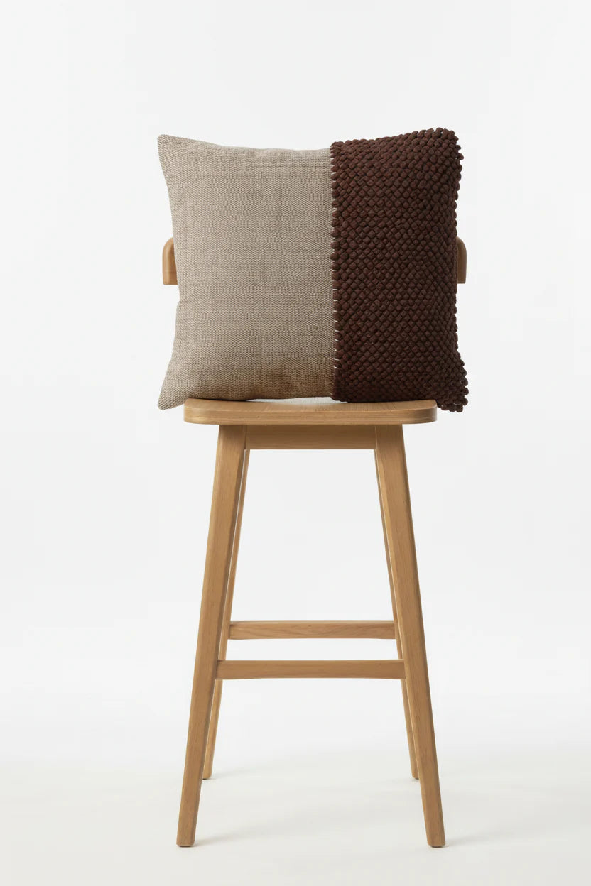 Hand woven scatter cushion cover  60 x 60cm - Offset bobbles Natural